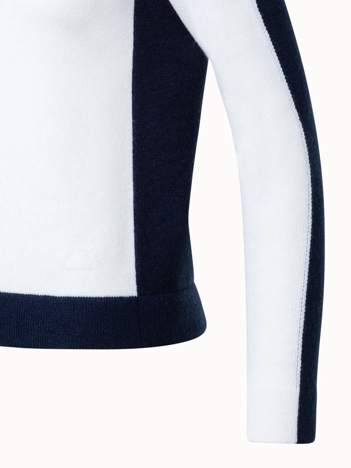 100% Cashmere Two-Tone Knit Sweater Akris