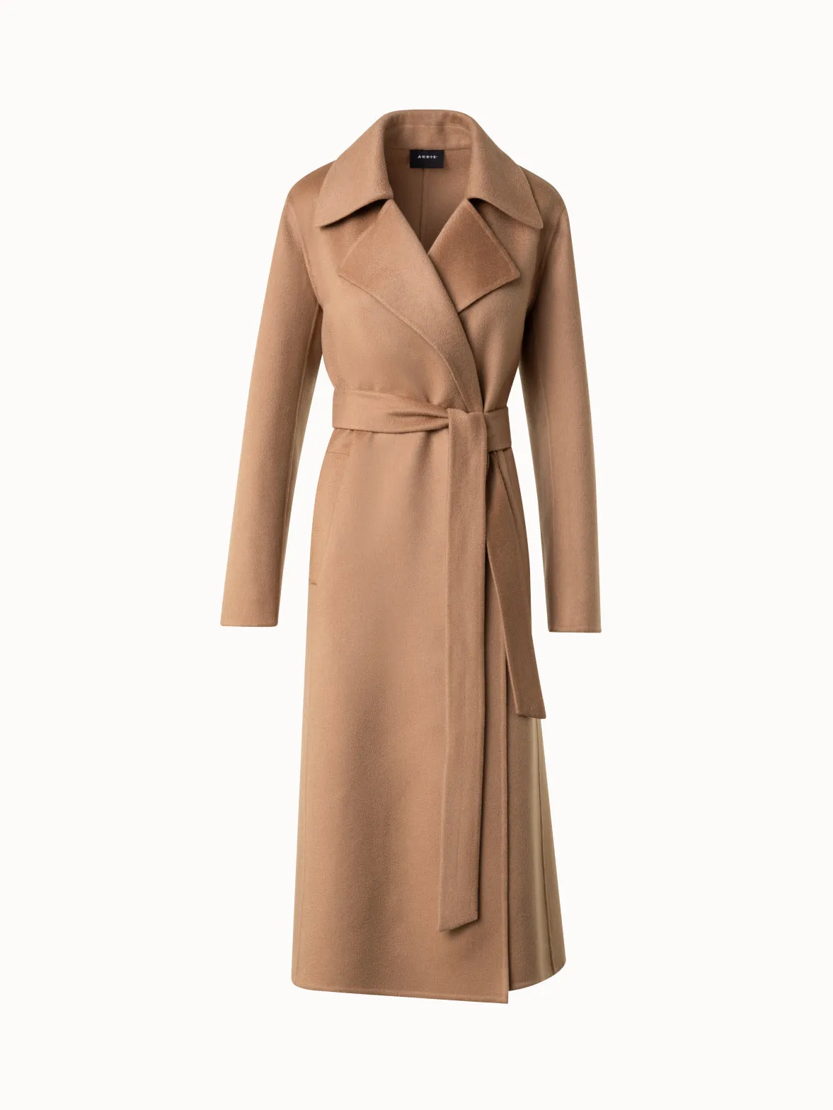 100% Cashmere Wrap Coat in Trench Style Akris
