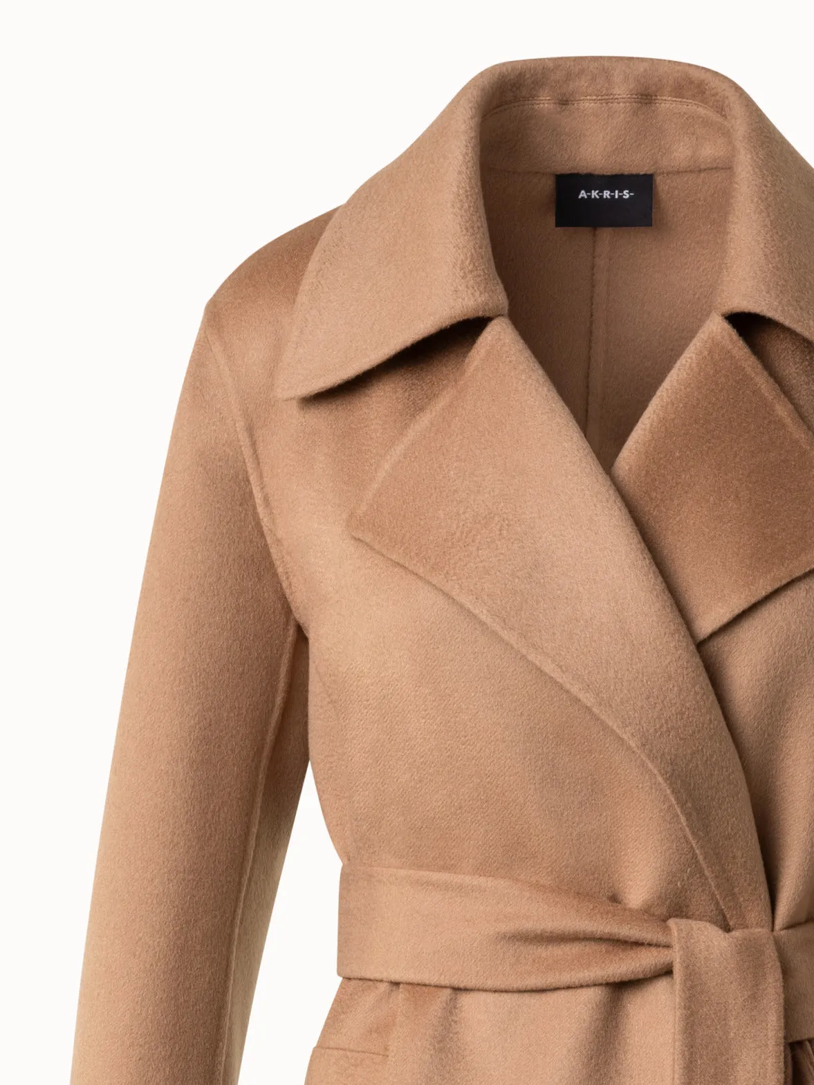 100% Cashmere Wrap Coat in Trench Style Akris