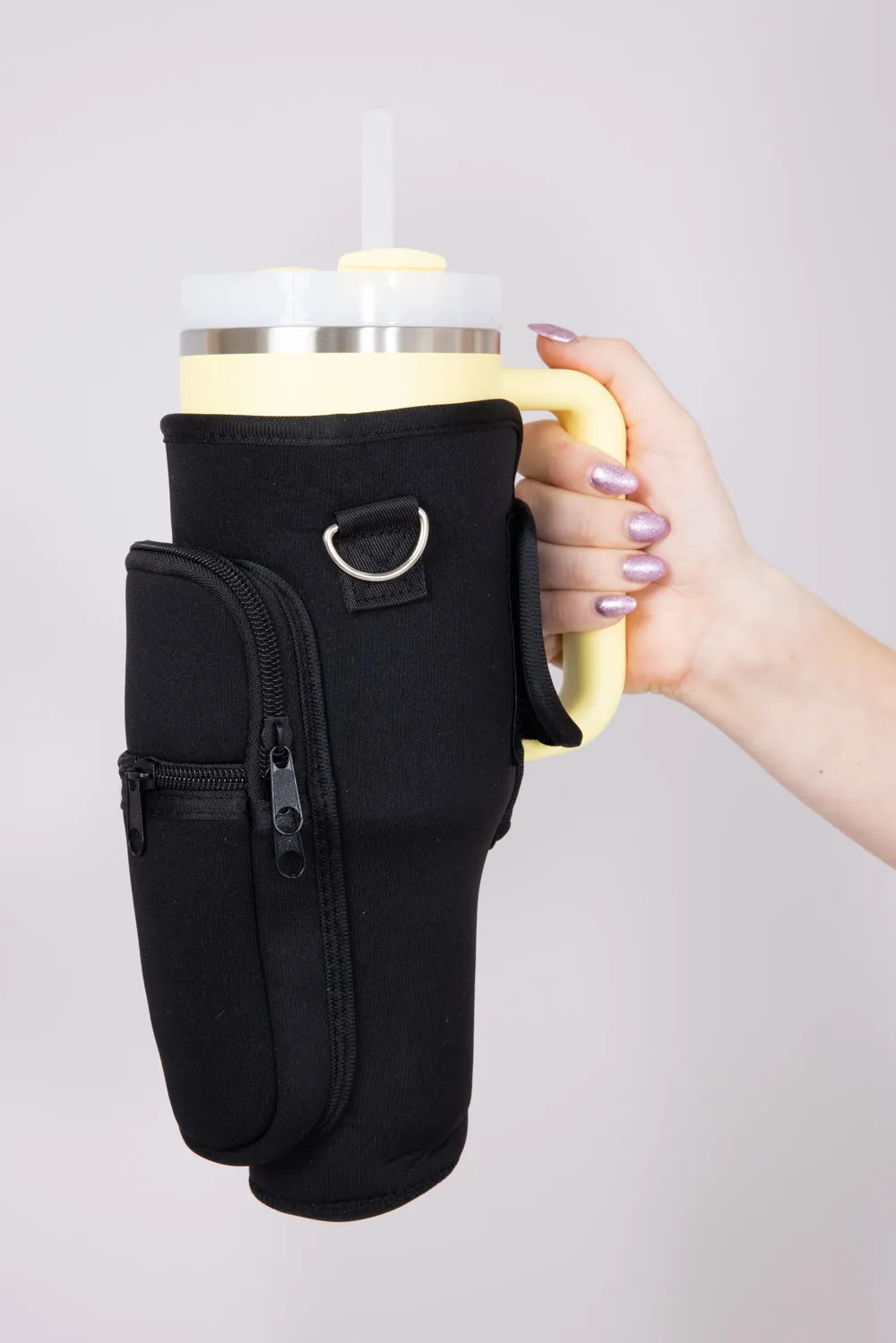 40oz Tumbler Crossbody Carrier in Black | THP1003-BLACK