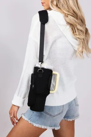 40oz Tumbler Crossbody Carrier in Black | THP1003-BLACK