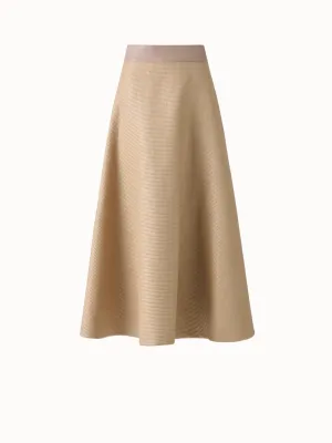 A-Line Midi Skirt in Soft Cotton Raffia Akris