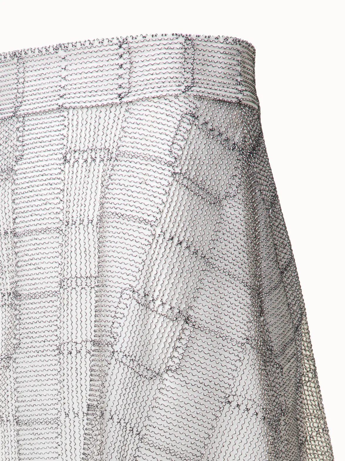 A-Line Square on Tulle Embroidery Midi Skirt Akris