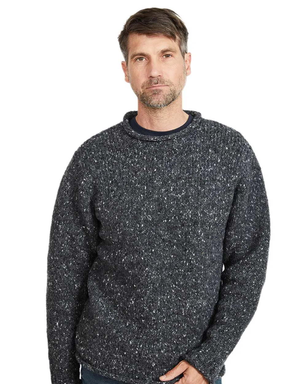 Aran Donegal Wool Crew Neck Sweater