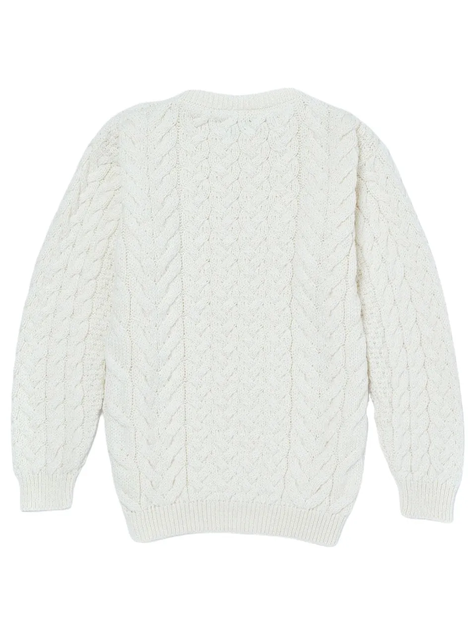 Aran Merino Wool Crew Neck Jumper