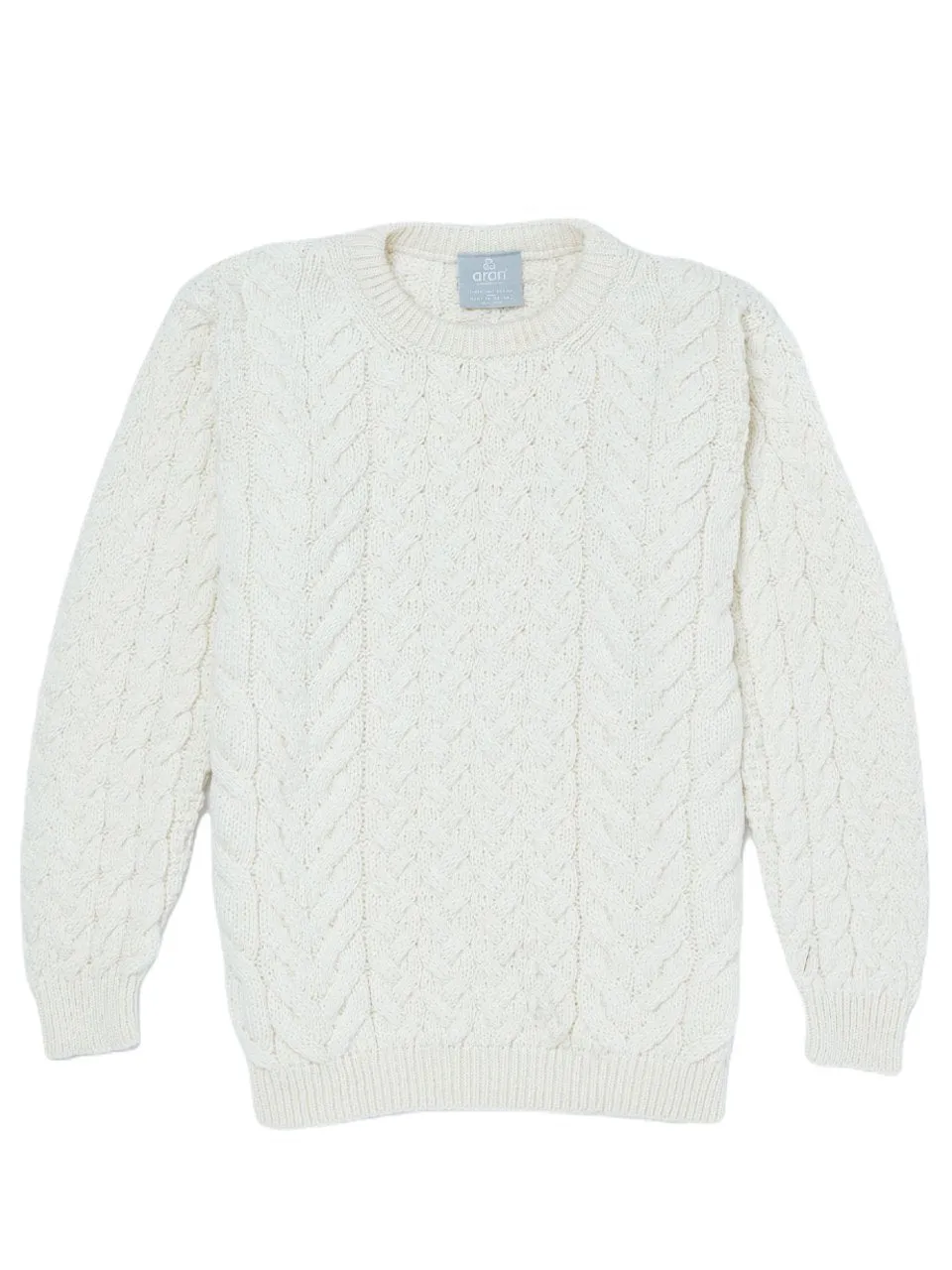 Aran Merino Wool Crew Neck Jumper