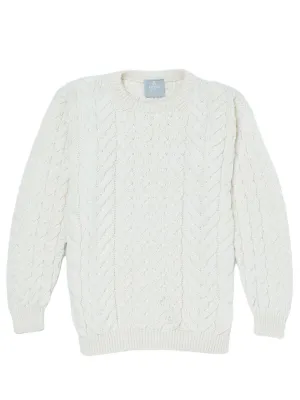 Aran Merino Wool Crew Neck Jumper