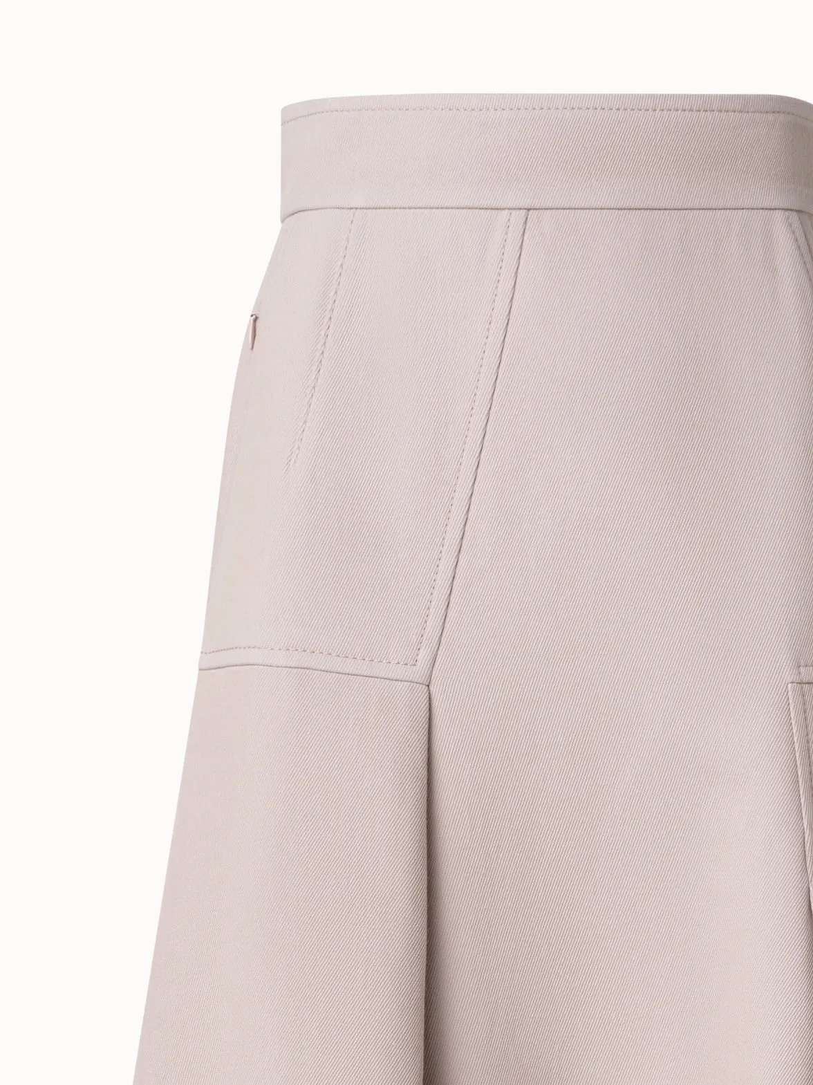 Asymetrical Midi Skirt in Cotton Double-Face Akris