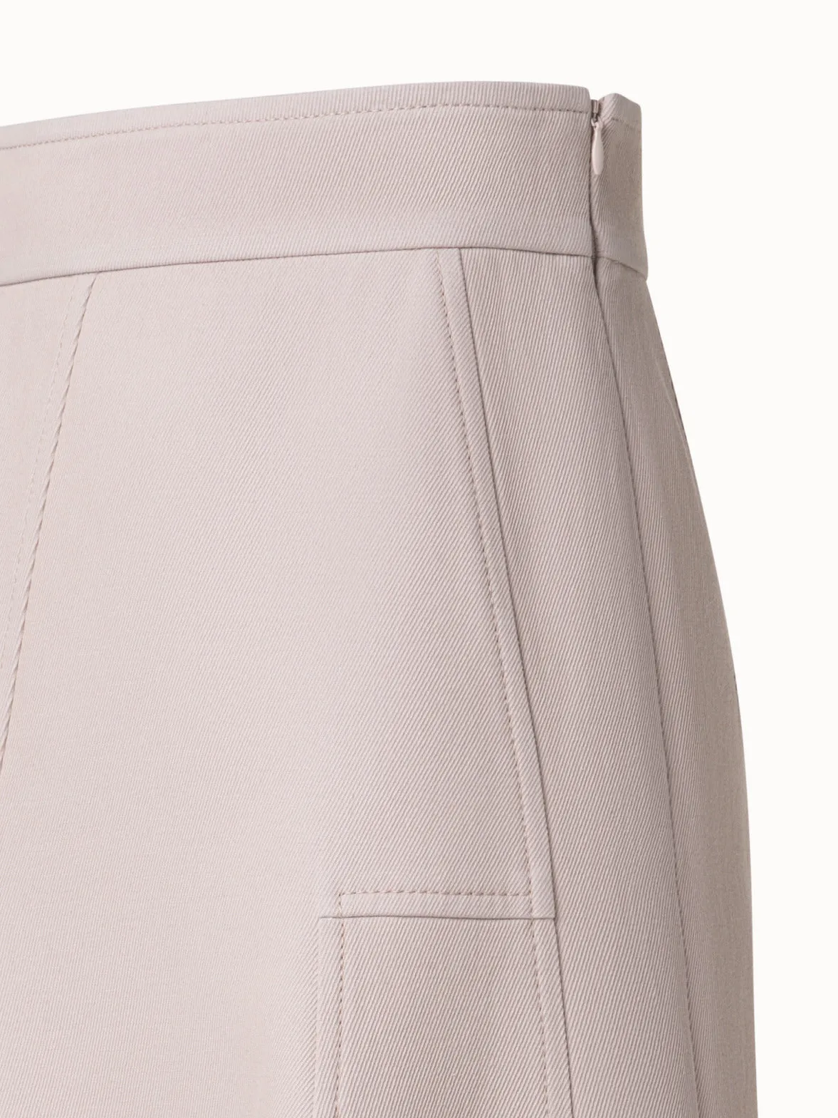 Asymetrical Midi Skirt in Cotton Double-Face Akris