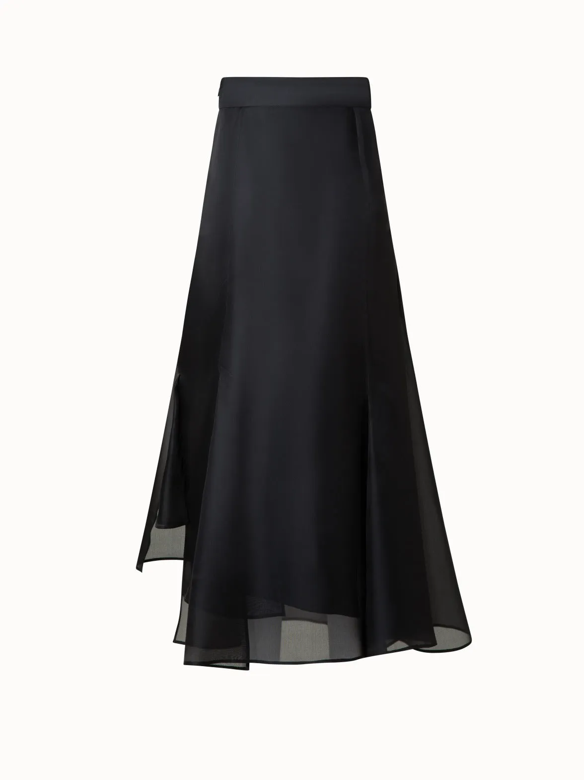 Asymetrical Midi Skirt in Silk Organza Akris