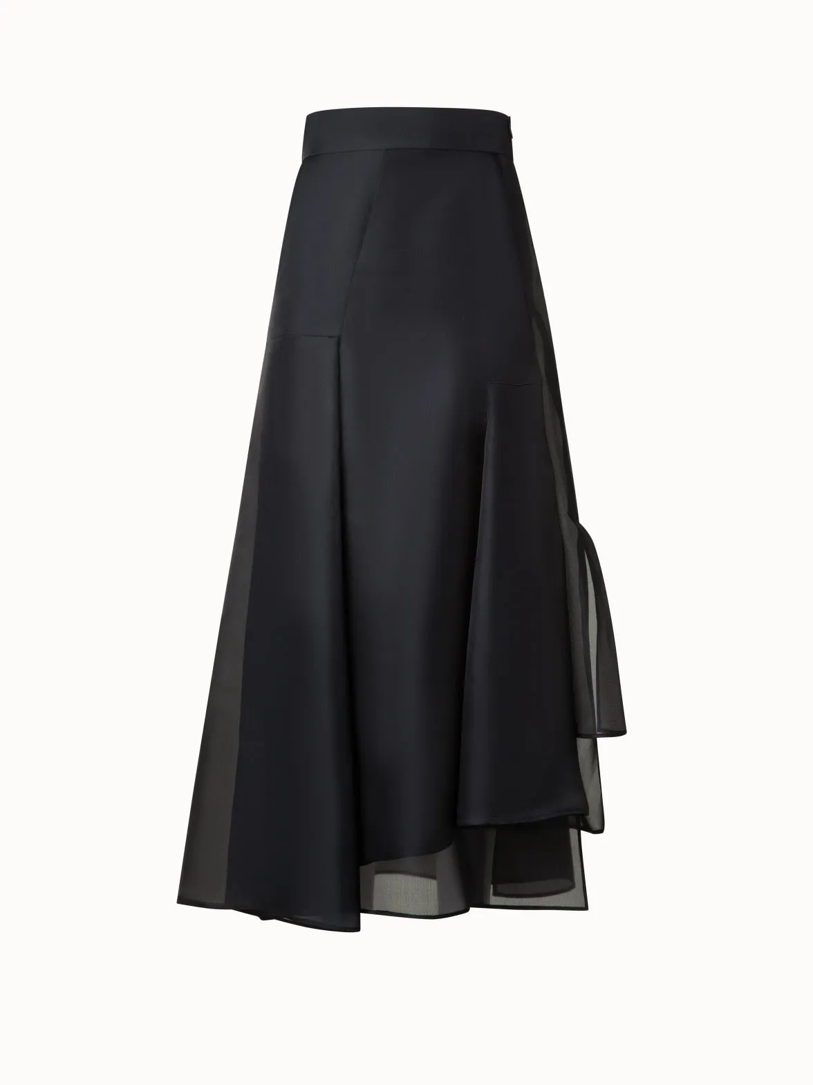 Asymetrical Midi Skirt in Silk Organza Akris