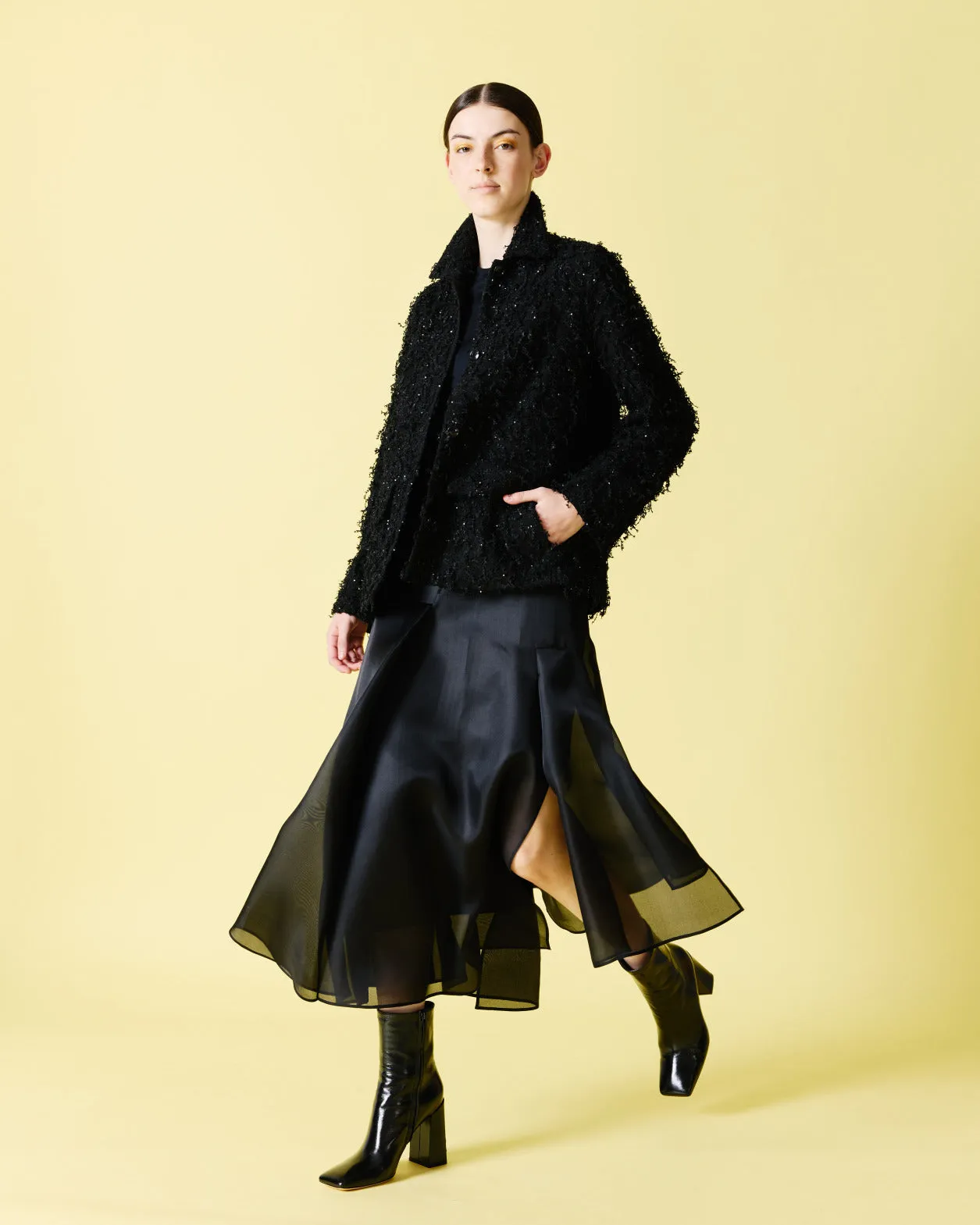 Asymetrical Midi Skirt in Silk Organza Akris