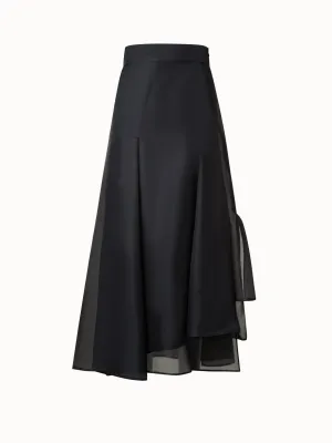 Asymetrical Midi Skirt in Silk Organza Akris