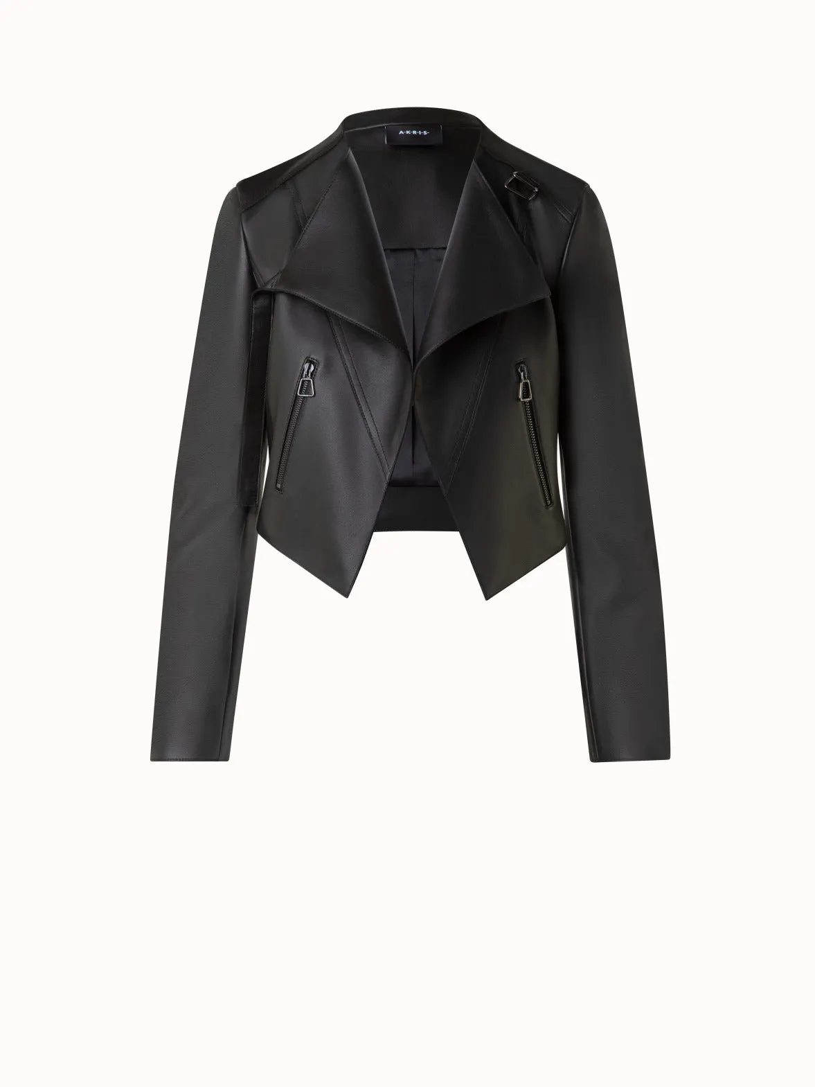 Asymmetrical Leather Biker Jacket Akris