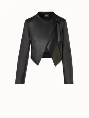 Asymmetrical Leather Biker Jacket Akris