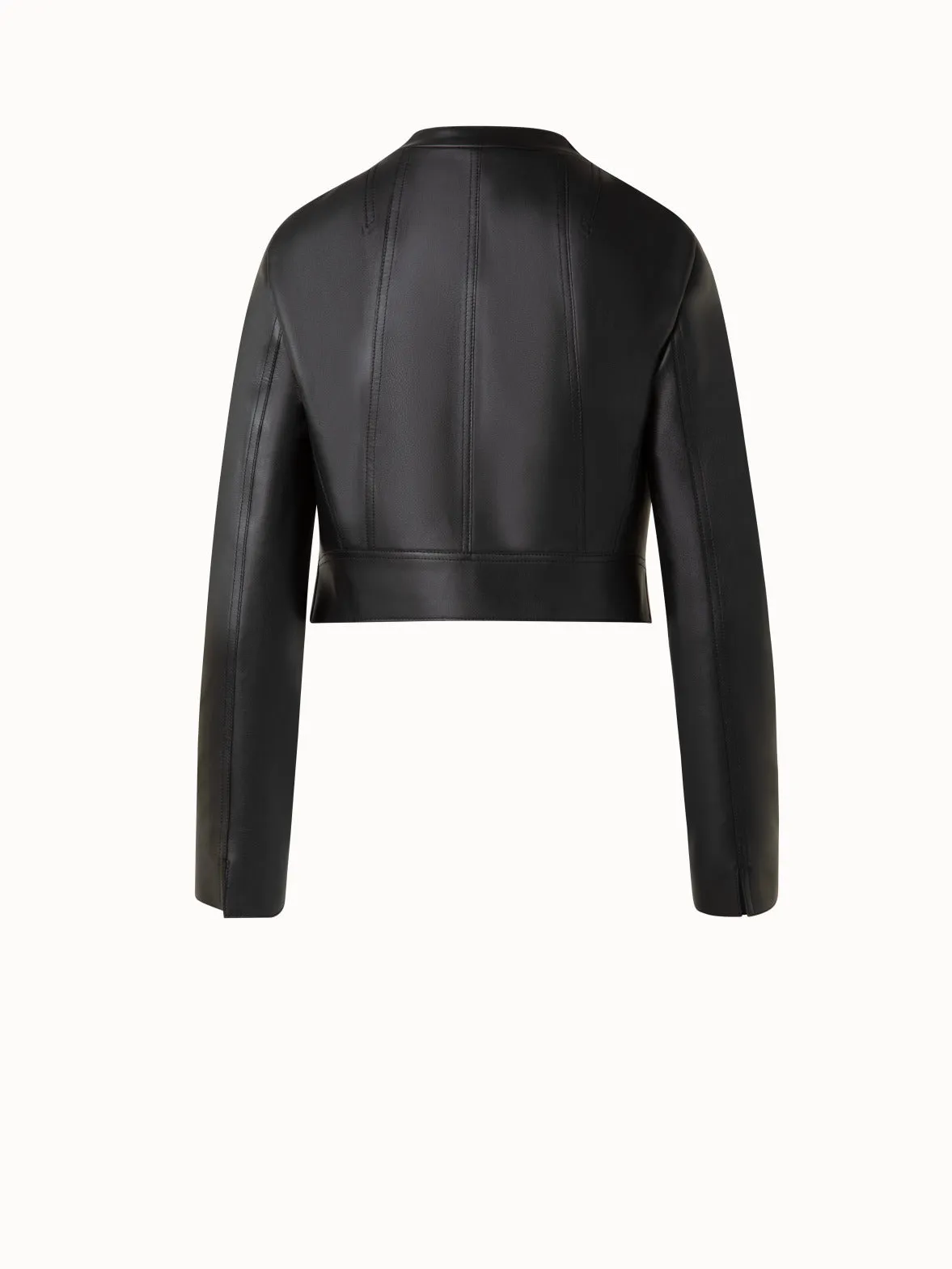 Asymmetrical Leather Biker Jacket Akris