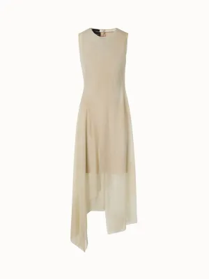 Asymmetrical Tulle Dress in Chiaroscuro Print 