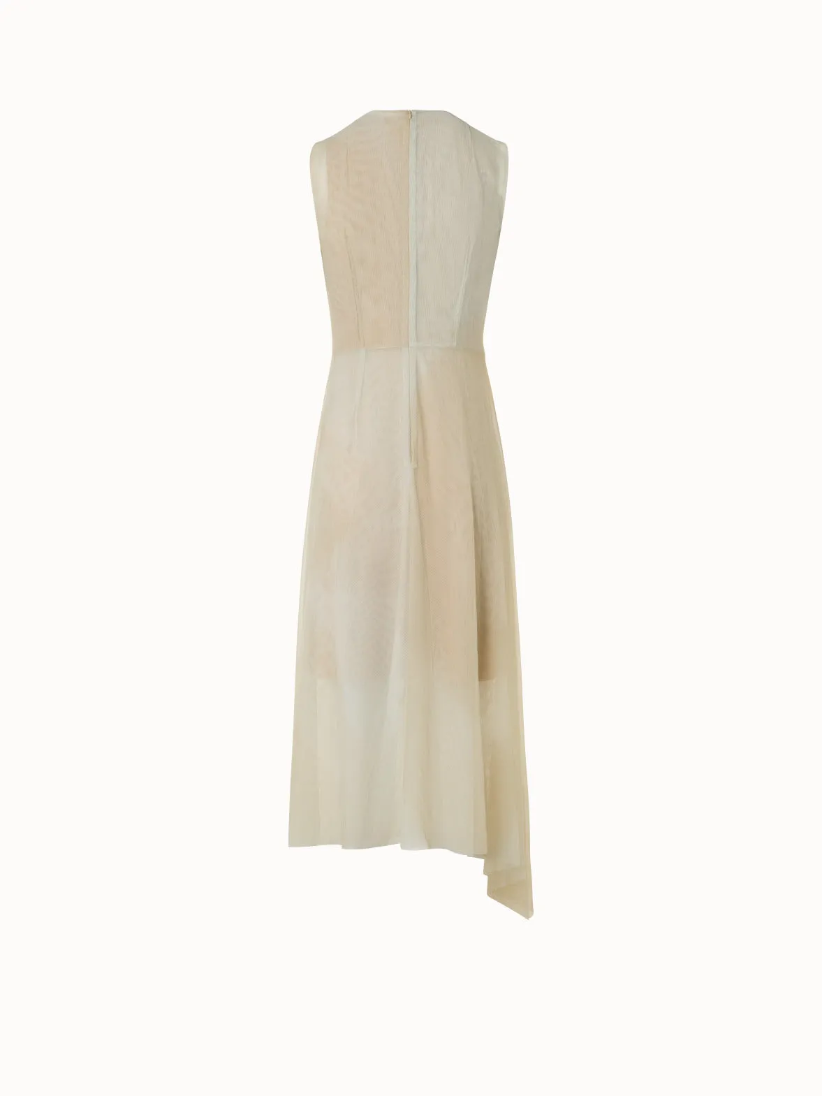 Asymmetrical Tulle Dress in Chiaroscuro Print 