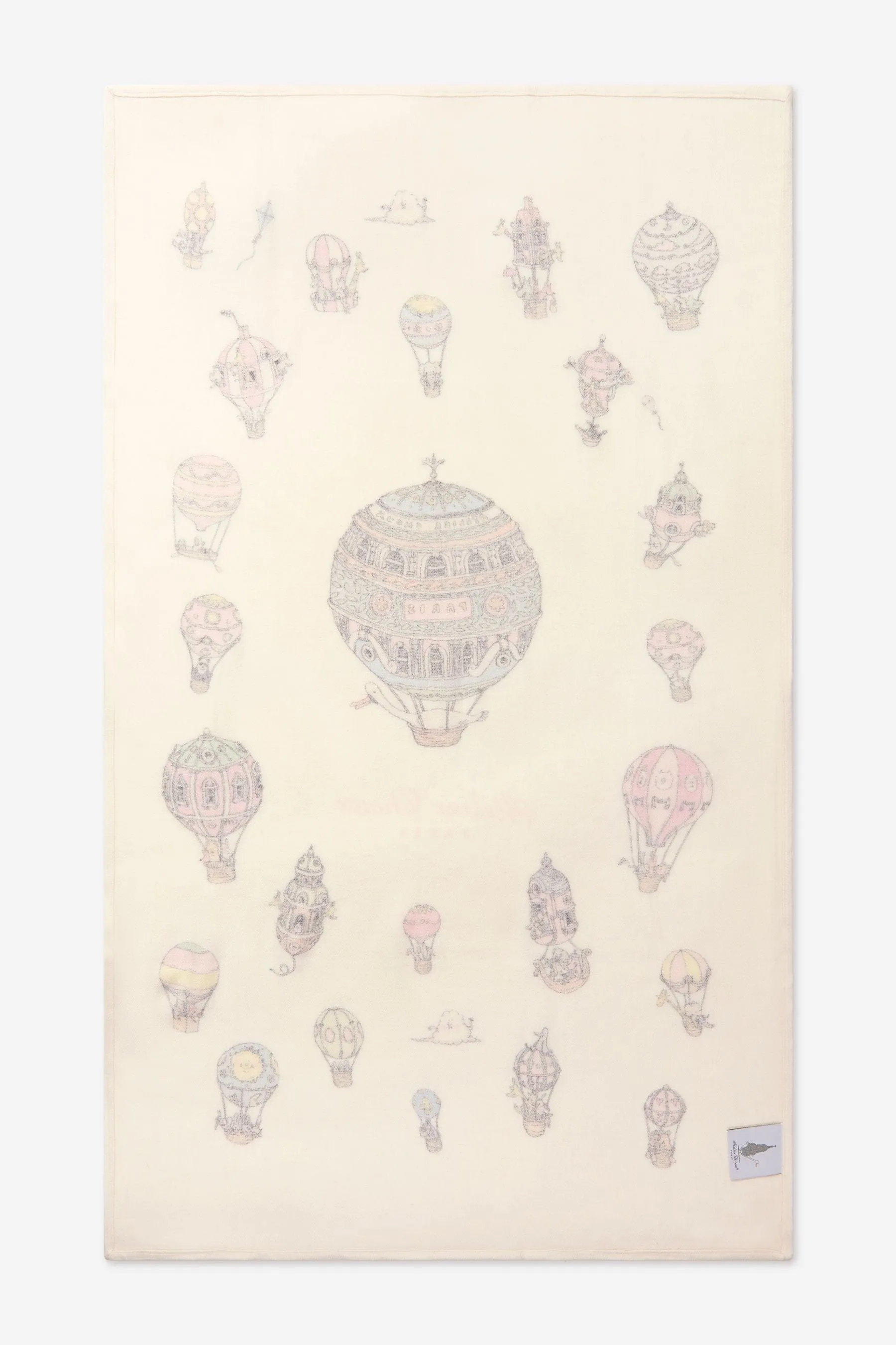 Atelier Choux Baby Hot Air Balloons Cashmere Blanket in Ivory (100cm)