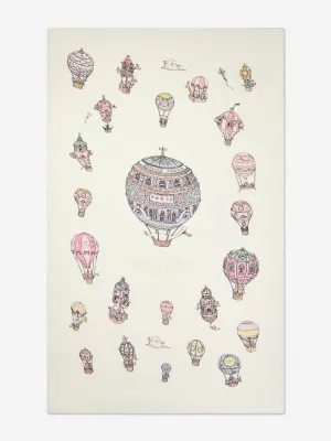 Atelier Choux Baby Hot Air Balloons Cashmere Blanket in Ivory (100cm)