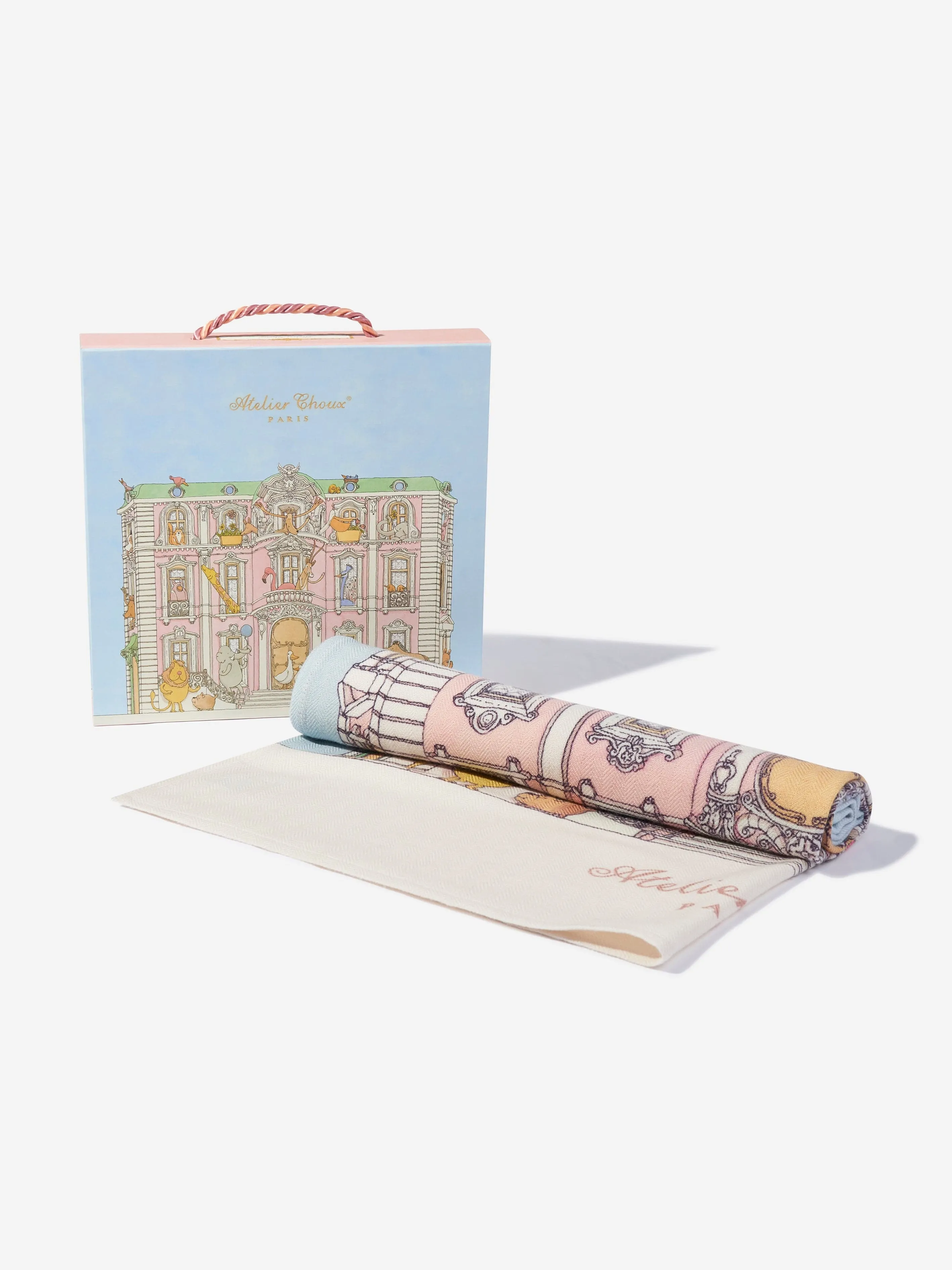 Atelier Choux Baby Monceau Mansion Cashmere Blanket in Blue  (100cm)
