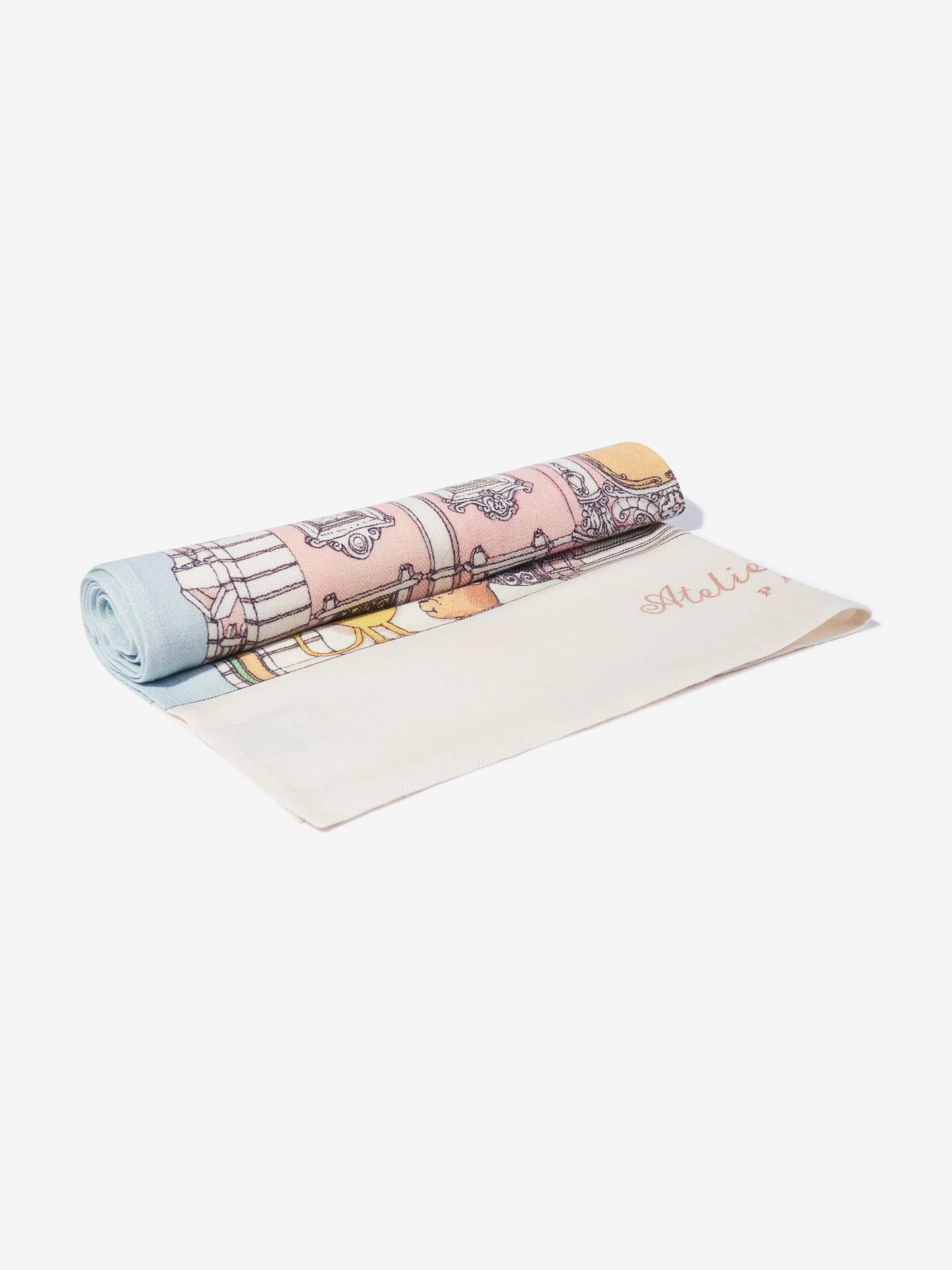 Atelier Choux Baby Monceau Mansion Cashmere Blanket in Blue  (100cm)