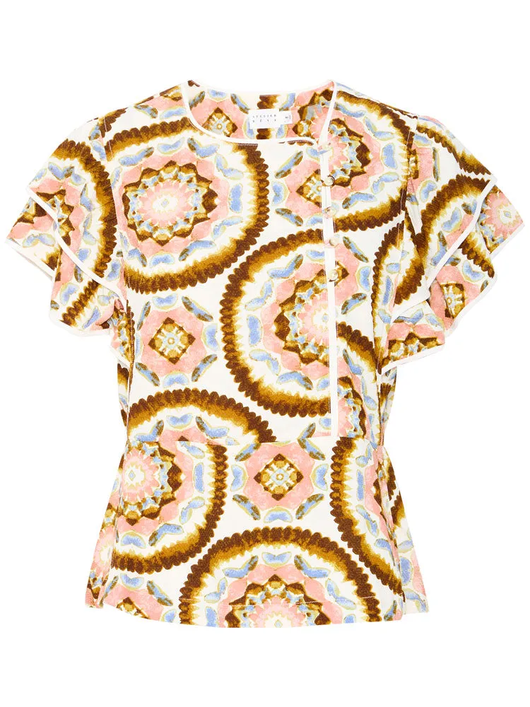 Atelier Rêve Irlilje Short Sleeve Top Birch