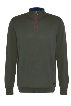 Barbour Bayfield Half Zip Olive