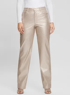 Beige Ambra Metallic Pants Guess
