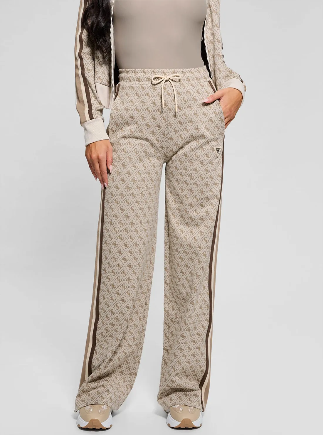 Beige Logo Jean Long Pants Guess