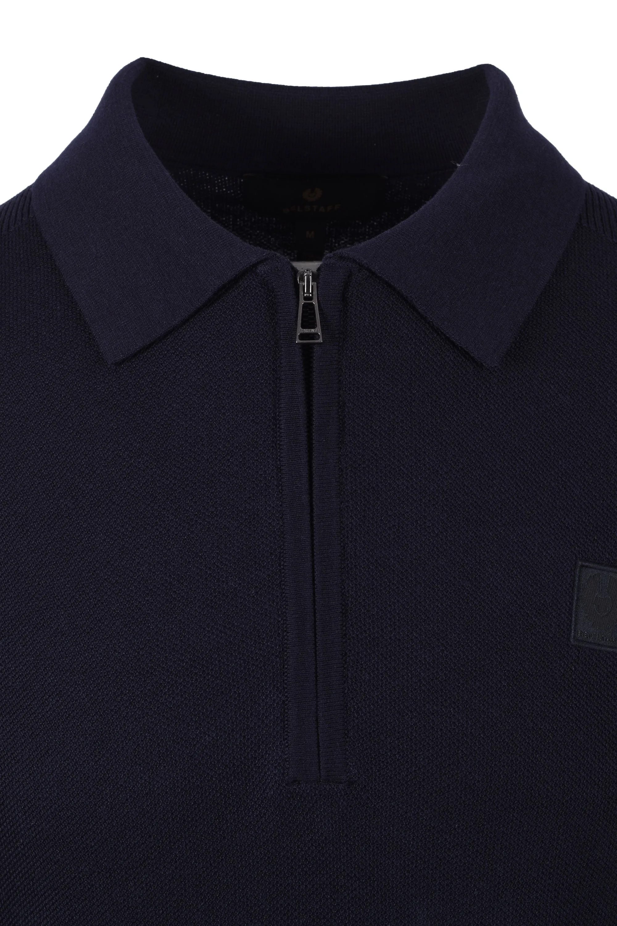 Belstaff Drift Knitted Long Sleeve Polo Dark Ink