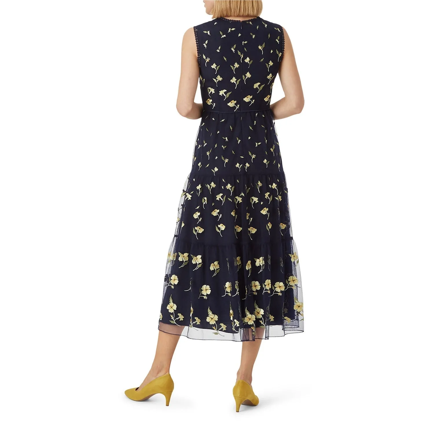 Bethany floral print midi Dress in black Gloria Lanvin