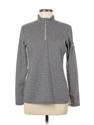 Bette & Court Black & White Mini Print Long Sleeve Sun Shirt w/ Sleeve Logo Size M