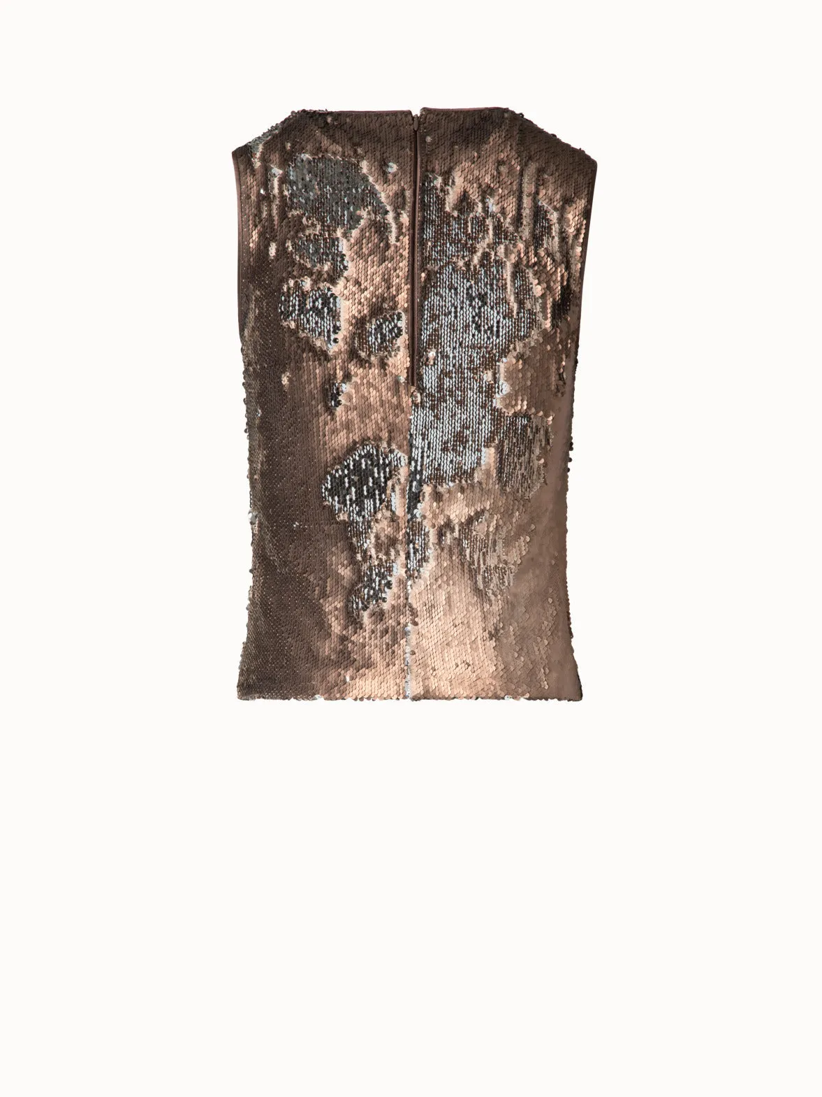 Bi-Color Sequins Sleeveless Top Akris