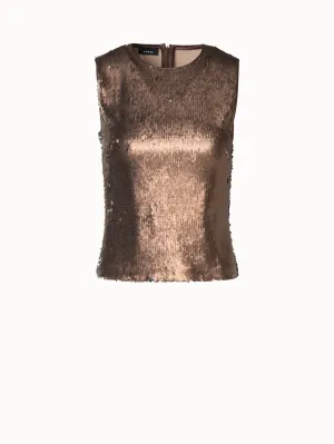 Bi-Color Sequins Sleeveless Top Akris