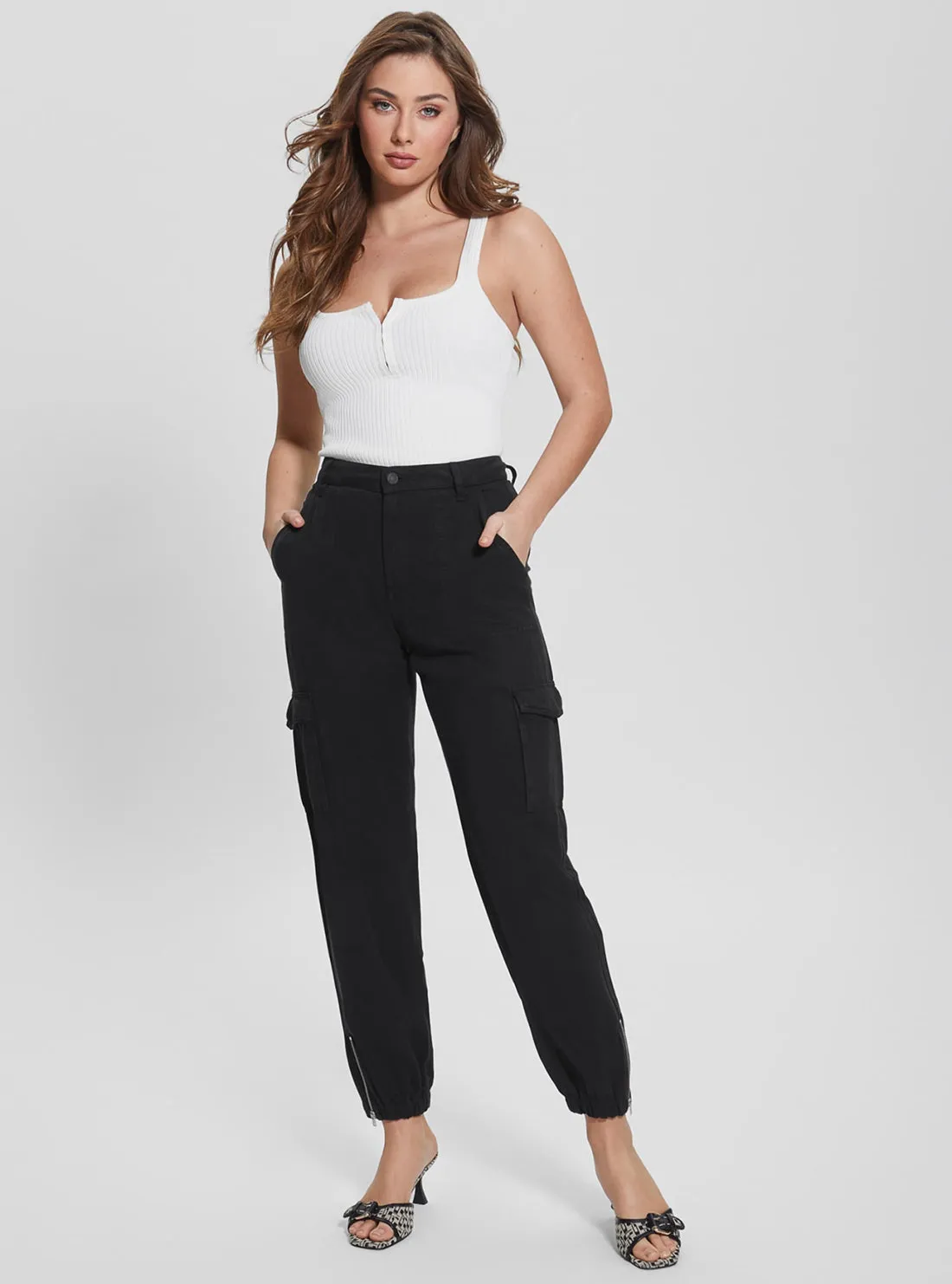 Black Bowie Cargo Chino Pants Guess