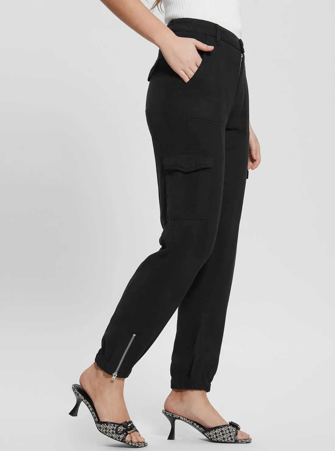 Black Bowie Cargo Chino Pants Guess