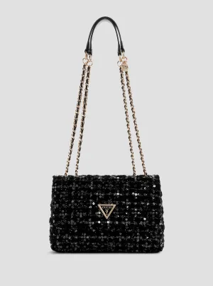 Black Giully Convertible Flap Bag Guess