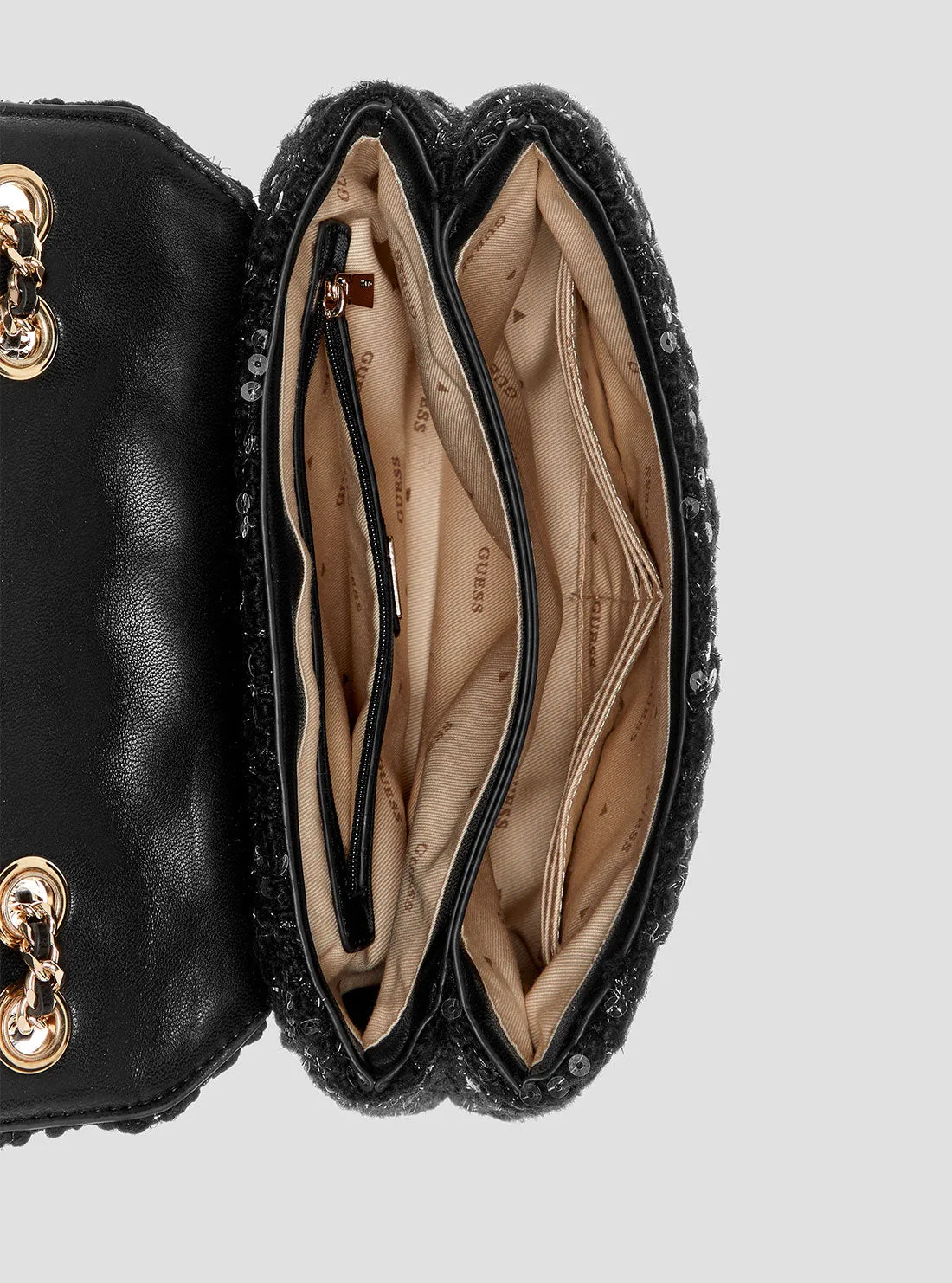 Black Giully Convertible Flap Bag Guess