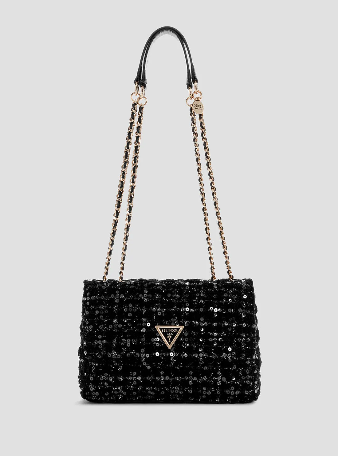 Black Giully Convertible Flap Bag Guess