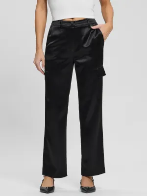 Black Megan Cargo Satin Pant Guess