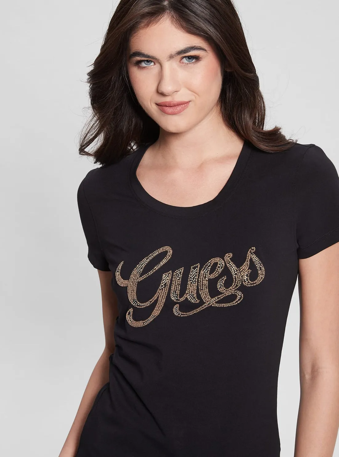 Black Script Logo T-Shirt Guess