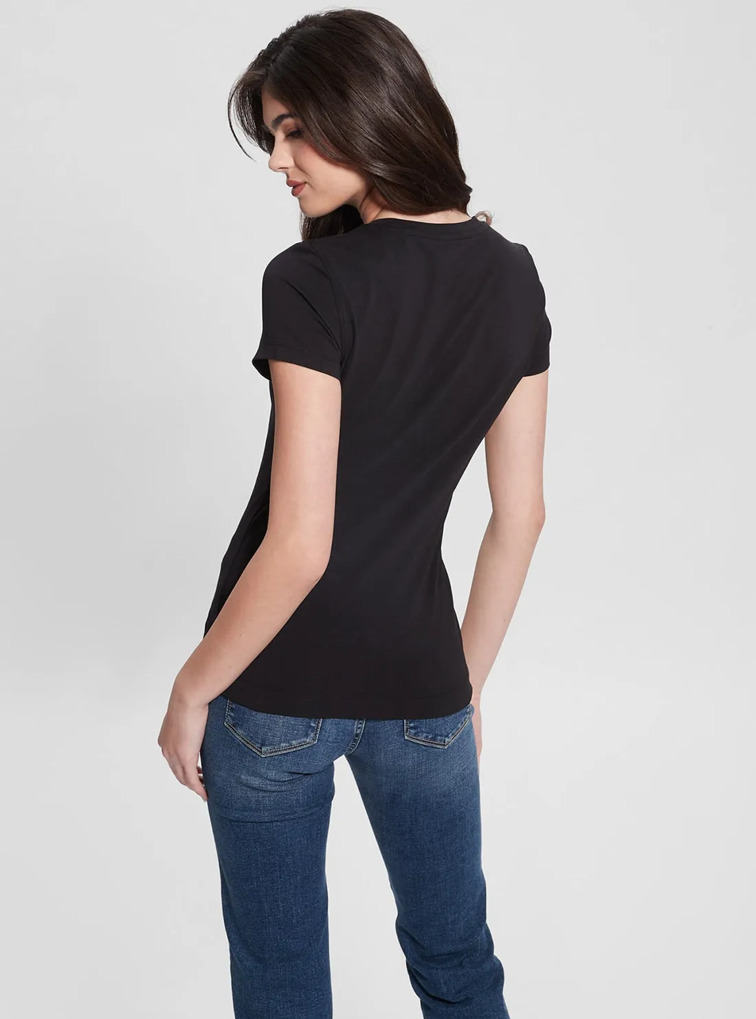 Black Script Logo T-Shirt Guess