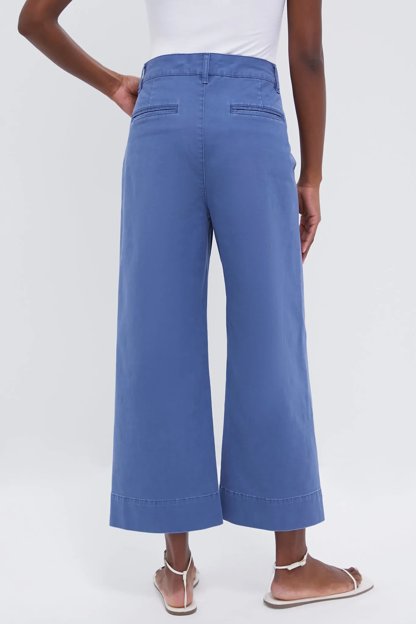 Blue Chino Wide Leg Stretch Davis Pants
