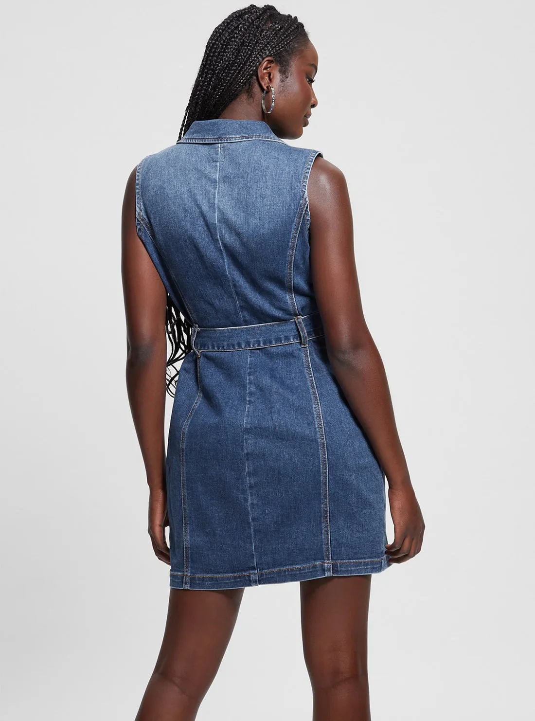 Blue Denim Anela Trench Mini Dress Guess
