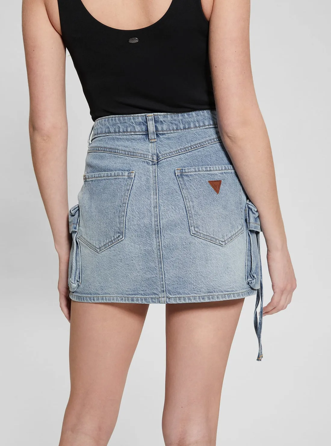 Blue Devon Carago Mini Skirt Guess
