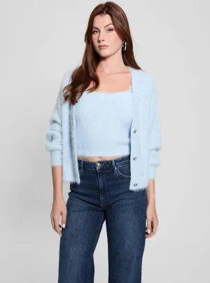 Blue Keyla Knit Cardigan Guess