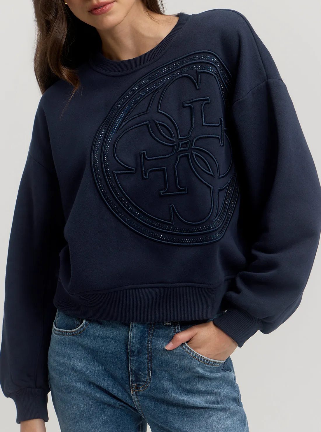 Blue Logo Jumper Guess