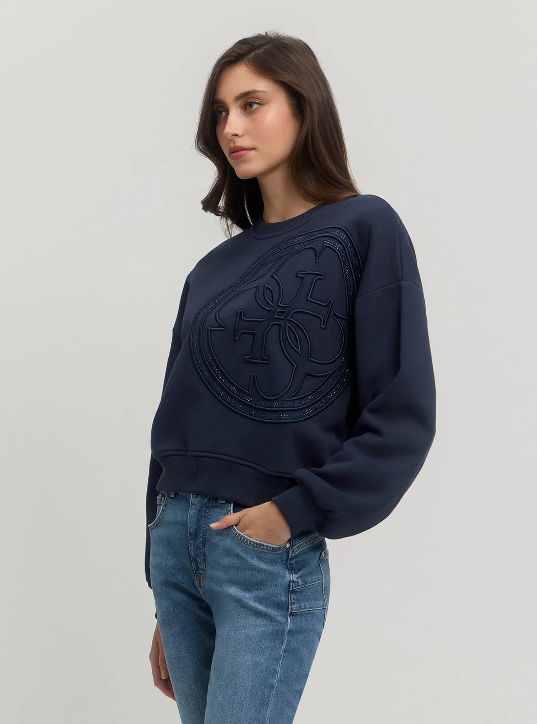 Blue Logo Jumper Guess