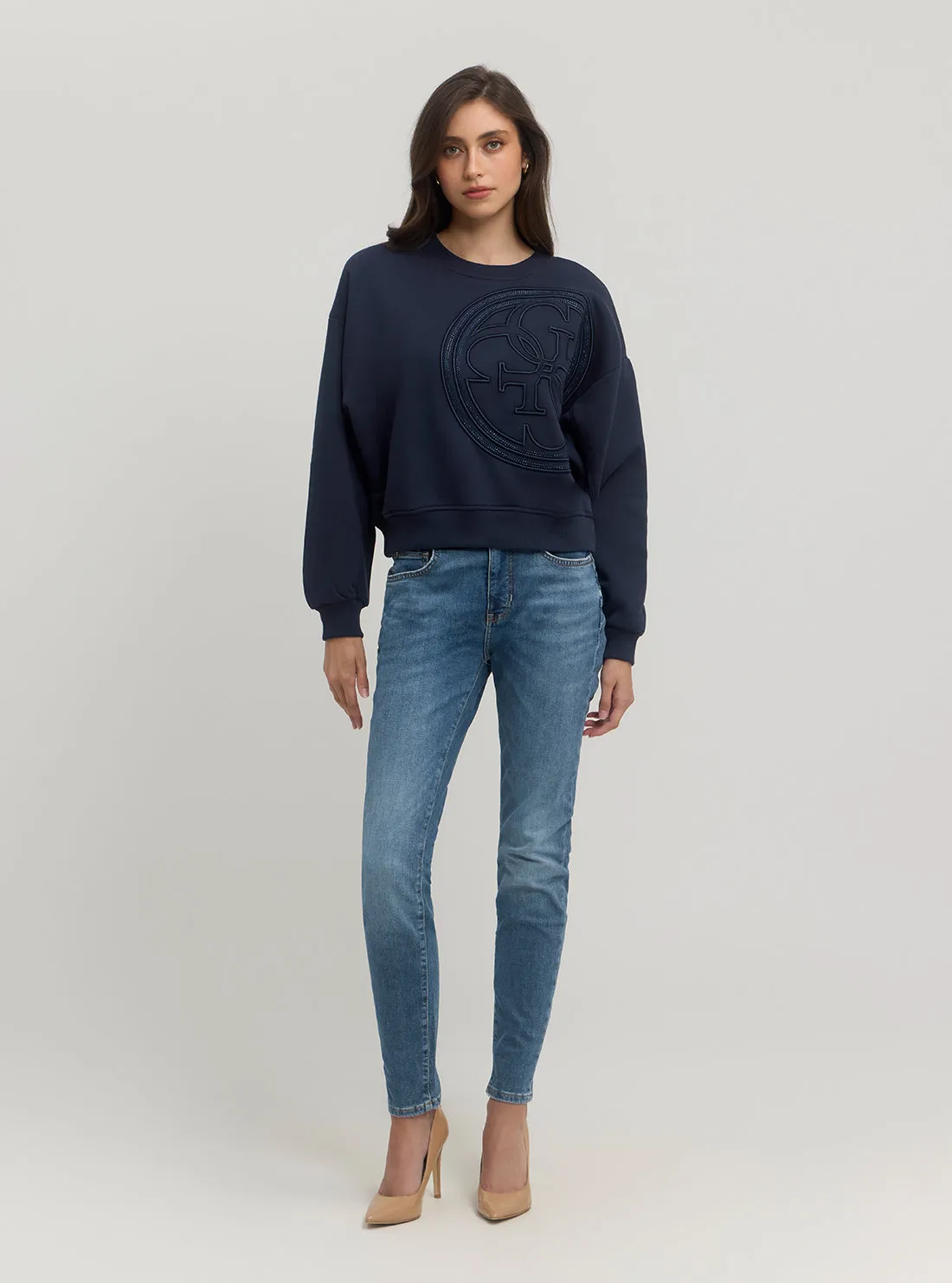 Blue Logo Jumper Guess